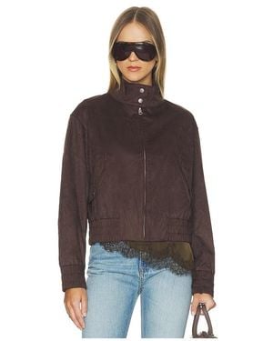 Rag & Bone Faux Suede Eliza Bomber Jacket - Brown