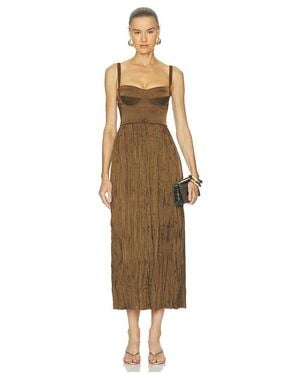 Alejandra Alonso Rojas Pleated Bustier Dress - Natural