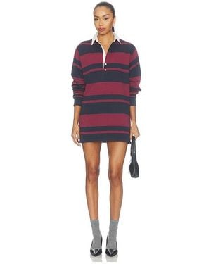 GOOD AMERICAN The Knit Rugby Mini Dress - Red