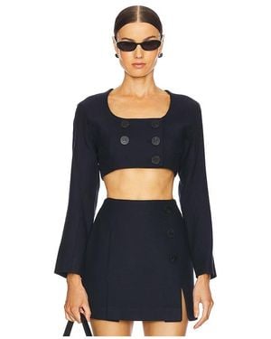 Matthew Bruch Apron Double-Breasted Top - Black