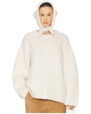Helsa Kelcey Hand Knit Crewneck - White