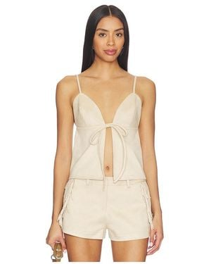SNDY'S Wes Faux Suede Top - Natural