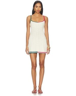 SER.O.YA Azriel Metallic Knit Mini Dress - White