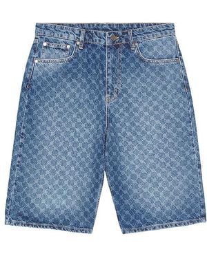 Daily Paper Monogram Denim Shorts - Blue