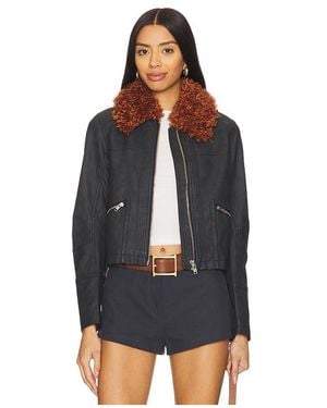 Free People X Revolve Jayce Faux Leather Jacket With Faux Fur Trim - ブラック