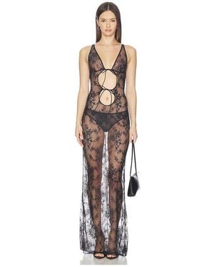 Skims Ultra Fine Lace Long Slip Dress - White