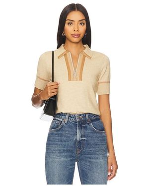 Central Park West Atlast Zip Up Polo - Blau