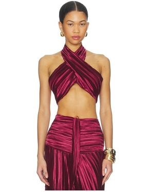 Sonya Moda Joelle Plisse Halter Top - Red