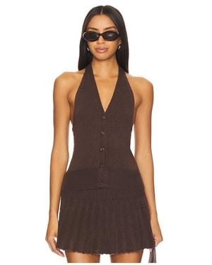 Lovers + Friends Milana Vest - Brown