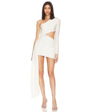 Khanums X Revolve One Shoulder Sash Mini Dress - White