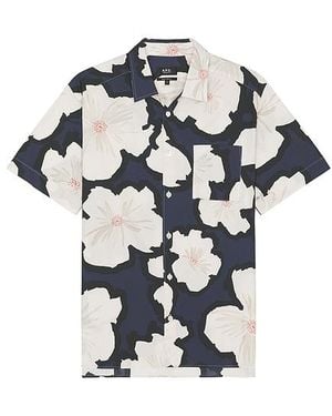 A.P.C. Kurzärmeliges Shirt Chemisette Ross - Blau