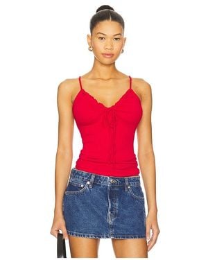 Michael Stars Malani Tie Tank Top - Red