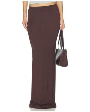 ÉTERNE Maxi Soft Jersey Skirt - Brown