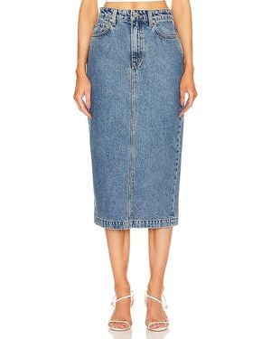 GRLFRND Robin Midi Pencil Skirt - Blue