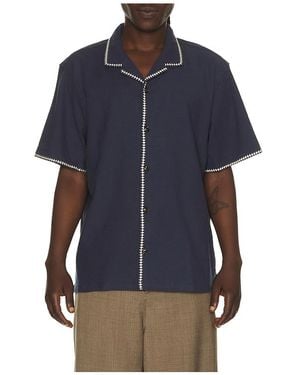 Marine Layer Embroidered Resort Shirt - Blue