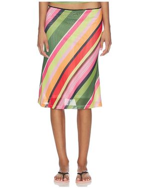 With Harper Lu Mesh Midi Skirt - Red