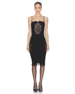 Halo Collage Corset Dress - Black