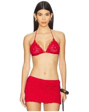 Norma Kamali Scallop Bra Top - Red