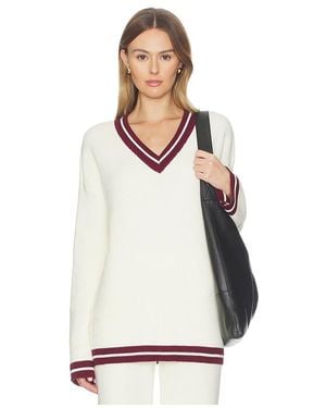 SNDY'S Colton Varsity Knit Jumper - White