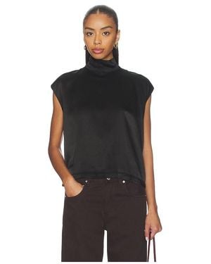 Bobi Mock Neck Muscle Tee - Black