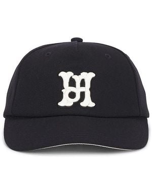 Hudson Jeans 3D Embroidered Logo Peaked Baseball Cap - Blue