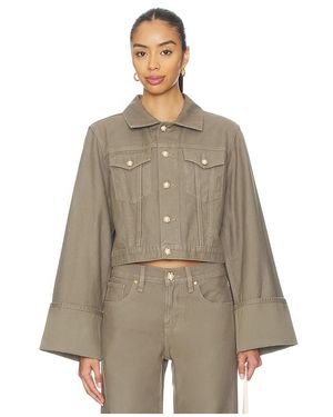 Hudson Jeans Cuffed Cropped Jacket - Natural