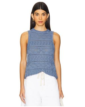 Nation Ltd Lina Pointelle Top - Blue