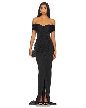 Yaura Ruched Jersey Maxi Dress - Black