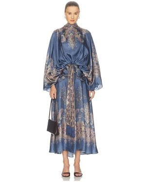 Zimmermann Valiant Batwing Gown - Blau