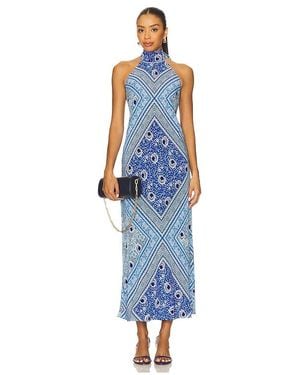 RIXO London Midi-Kleid Maura - Blau