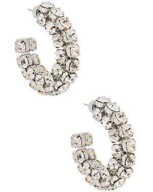Area Small Crystal Hoop Earrings - White