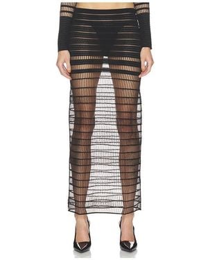 Halo Veiled Maxi Skirt - Black