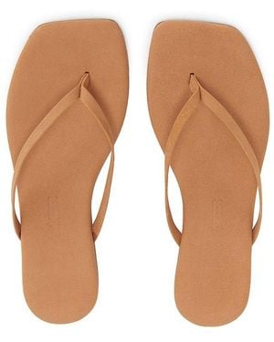 TKEES Square Toe Lily Suede Sandal - White