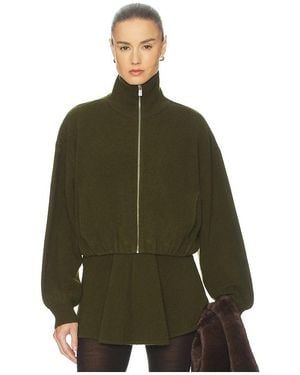 Helsa Josefine Knit Oversized Bomber - Green