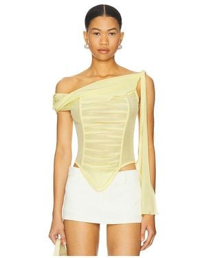 Kim Shui Chiffon Top - イエロー