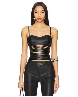 Nii HAI Leather Lazer Top - Black