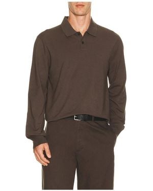 Theory Goris Polo Long Sleeve - Brown