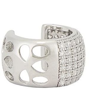 Bronx and Banco Crystal Dome Ear Cuff Small - White