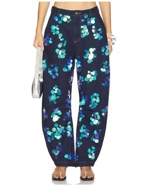 Agua Bendita Pantalones De Herradura Con Lentejuelas En Color Azul Talla En