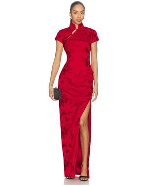 SAU LEE Isabella Embroidered Gown