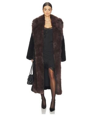 WeWoreWhat Faux Fur Belted Jacket - Black