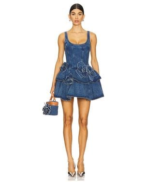 AKNVAS Devyn Denim Ruffle Dress - Blue