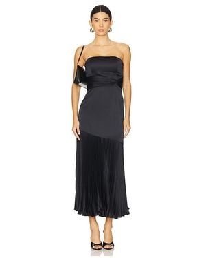 AMUR Milly Pleated Midi Dress - Blue