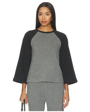 Bobi Colour Block 3/4 Sleeve Raglan - Grey