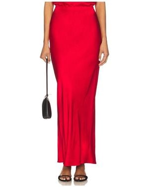 Bobi Midi Bias Cut Skirt - Red