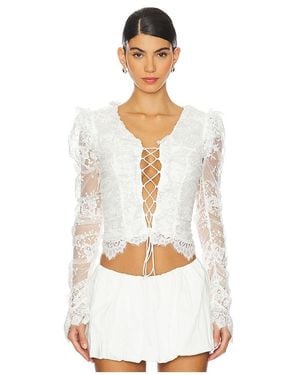 For Love & Lemons Lexi Lace Top - White
