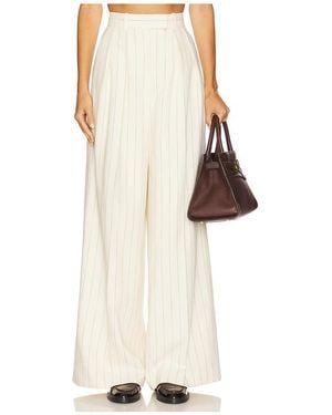 Anine Bing Pantalón Con Trabillas Lou En Color Crema Talla En - Blanco