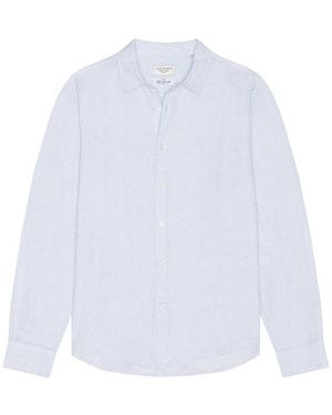 Club Monaco Slim Italian Linen Stripe Shirt - White