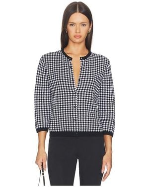 Vince Gingham-Cardigan Mit 3/4-Ärmeln - Blau