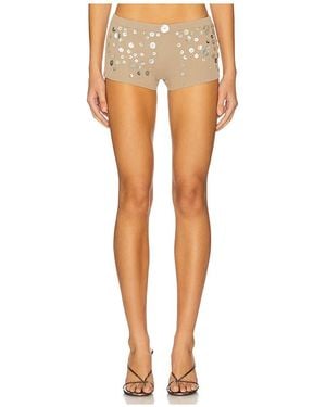 Jaded London Button Knit Mini Short - White